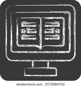 Icon Online Education. related to Dropshipping symbol. chalk Style. design editable
