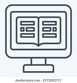 Icon Online Education. related to Dropshipping symbol. line style. design editable
