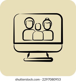 Icon Online Family. related to Family symbol. glyph style. simple design editable. simple illustration