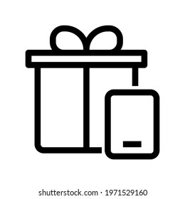 Icon Online Gift With Style Outline