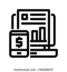 Icon Online Graphical Report With Style Outline