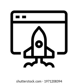 Icon Online Launching With Style Outline