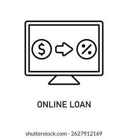 Icon a online loan, isolated against a clean background.