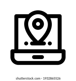 Icon Online Map With Style Outline
