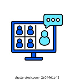 Icon a online meeting, isolated against a clean background.