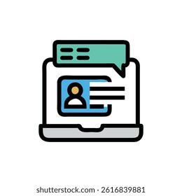An icon for online messaging services.