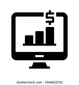 Icon Online Money Growth With Style Glyph
