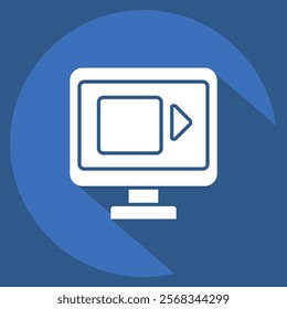 Icon Online News. related to Dropshipping symbol. long shadow style. design editable