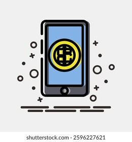 Icon online payment. Economy elements. Icon in MBE style.