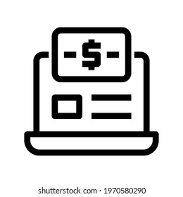 Icon Online Payment With Style Outline