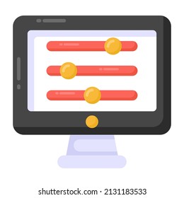 Ein Symbol für Online-Präferenzen im flachen Design 

