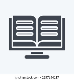 Icon Online Reading. related to Education symbol. glyph style. simple design editable. simple illustration