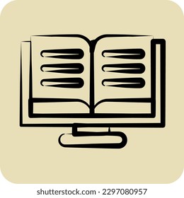 Icon Online Reading. related to Education symbol. glyph style. simple design editable. simple illustration