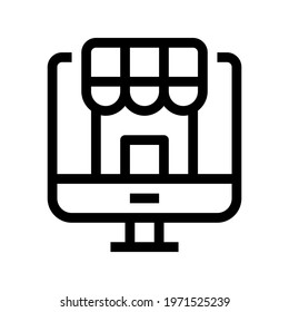 Icon Online Shop With Style Outline