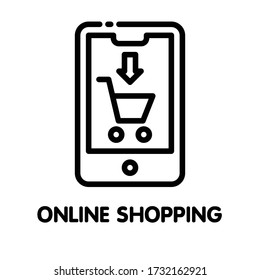 Icon online shopping  outline style icon design  illustration on white background eps.10