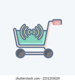 Icon Online Shopping. related to Online Store symbol. doodle style. simple illustration. shop