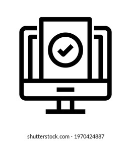 Icon Online Task List With Style Outline