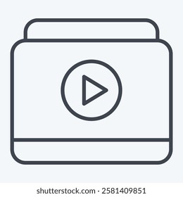 Icon Online Video. related to Hobbies symbol. line style. design editable
