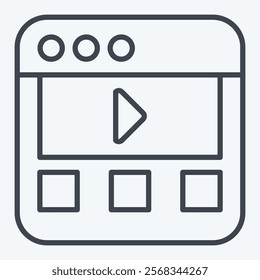 Icon Online Video Watching. related to Dropshipping symbol. line style. editable