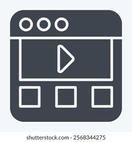 Icon Online Video Watching. related to Dropshipping symbol. glyph style. editable
