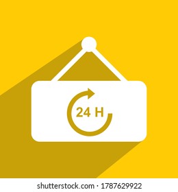 icono abierto las 24 horas, servicio las 24 horas, vector de icono de Business