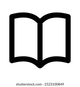 An icon of open book in editable flat style