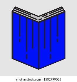 Icon open book on flat style. Isolated on gray Background