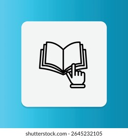 Icon of an open book with a pointing hand, indicating the user should read the instructions carefully before using the product.