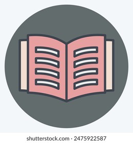 Icon Open Book. related to Book symbol. color mate style. simple design illustration