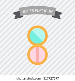 Icon of open compact powder case with mirror and puff