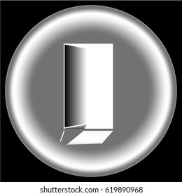 icon with open door out on black.