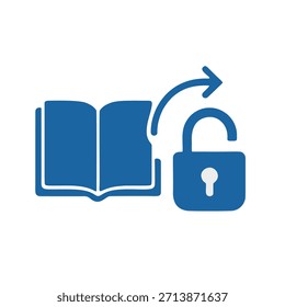 Ícone "Open Educational Resources (OER)" - Um livro didático com um cadeado aberto e uma seta rotulada "livremente copiada e modificada."