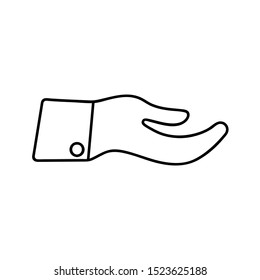 Icon of an open hand vector. Hand symbol for your web site design, logo, app, UI. Vector illustration, EPS10.