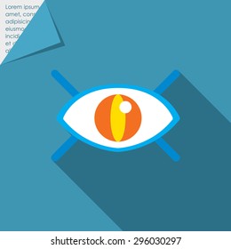 Icon of open human eye with lashes