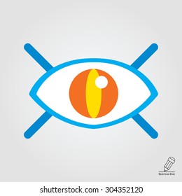 Icon of open human eye with lashes