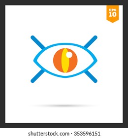 Icon of open human eye with lashes