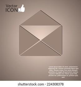 Icon of an open letter on the background. Made in vector