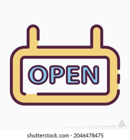 Icon Open - Line Cut Style - Simple illustration, Editable stroke, Design template vector, Good for prints, posters, advertisements, announcements, info graphics, etc.