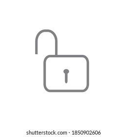 Icono de un bloqueo abierto aislado en un fondo blanco