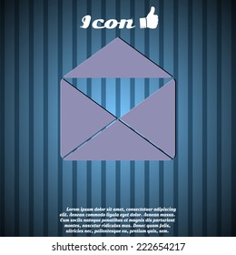 Icon open mail on background. Made in vector