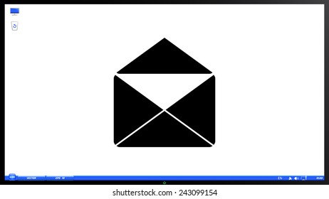Icon open mail on the screen monitor. Made vector illustration