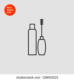 Icon of open mascara tube and brush