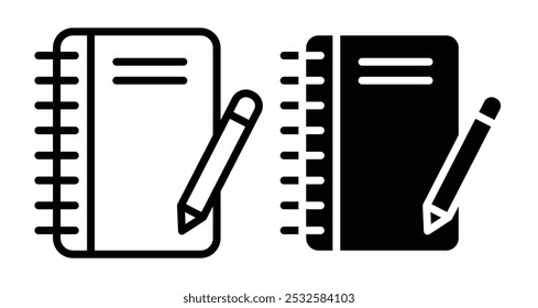 Icon of an open workbook, symbolizing education, learning, or study materials.