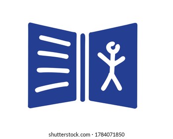 Icon. Opened school notebook. Open book icon-vector illustration.