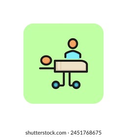 Icono del quirófano. Emergencia, sala, procedimiento. Concepto de cirugía. Se puede utilizar para temas como medicina, enfermedades, atención médica
