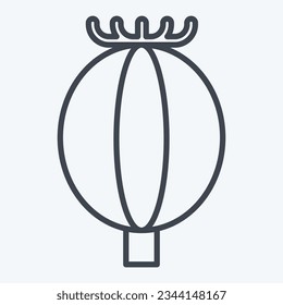 Icon Opium. related to Addiction Dictionary symbol. line style. simple design editable. simple illustration