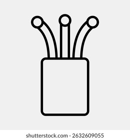 Icon optical fiber. Internet network elements. Icon in line style.