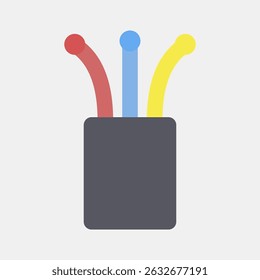 Icon optical fiber. Internet network elements. Icon in flat style style.