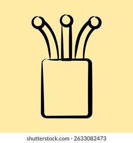 Icon optical fiber. Internet network elements. Icon in hand drawn style.