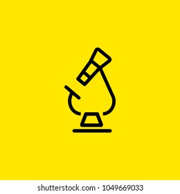 Icon of optical microscope. Laboratory equipment, investigation, chemistry. Biology concept. Can be used for topics like medical research, science, experiment